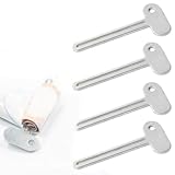 KEQAR 4 Stücke Edelstahl Tubenquetscher Tubenausdrücker Metall Zahnpasta Squeezer Tubenaufroller (Sparen Sie Zahnpasta, Cremes, Farbe, Salbe, Kein Durcheinander und Abfall mehr)