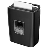 Bonsaii Aktenvernichter für 8 Blatt Kreuzschnitt, Papier Schredder Geräte P4, Schredder mit Tragbarer Handgriff & 16L Papierkorb, für Kreditkarten/Büroklammern, für Home office(C261-C)
