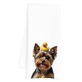 INDAJEDN Yorkshire Terrier Badezimmer-Handtücher, Yorkshire Terrier Handtücher für Badezimmer, Hunde-Badezimmer-Dekoration, Kinder-Handtücher, Yorkshire Terrier, Geschenke für Frauen, Hundeliebhaber,
