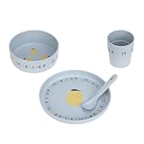 LÄSSIG Kindergeschirr Set (Teller, Becher, Schälchen, Löffel) ohne Melamin, BPA-frei, für Spülmaschine und Mikrowelle/Dish Set Happy Fruits Lemon