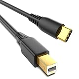 Druckerkabel USB C 1M Midi Cable, 2.0 USBC auf USB B Kabel, Vergoldet Stecker 1 Meter USBC Printer Cable für iPhone 15 16 17 Macbook Dell, HP, Canon Scanner, Drucker, Digital Piano, Midi Keyboard