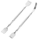 FOYTOKI 2 Stück Edelstahl mit Gesichtsmassagefunktion Präziser Make Up Spatel für Damen Herren Ergonomisch Porentiefe Reinigung Hauttypuniversal