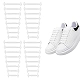 EHDWXVZM 32 Teile Weißer Silikon -Schnürsenkel, Kreative Elastische Schnürsenkel, Sportschuhzubehör, Einfache Und Vielseitige Schnürsenkel.