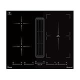 KKT KOLBE Induktionskochfeld mit Dunstabzug Integriert | 638 cbm/h | 60 cm | Kochfeld Induktion | Induktionskochplatte | 7,4 kW | 4 Zonen | 9 Stufen | Rahmenlos | IND600DRAFT
