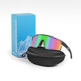 RUINEXISTA Sportbrille HD-Sonnenbrille Fahrradbrille Ultraleicht Modisch Sonnenschutz UV400-Schutz Geeignet für Männer und Frauen Wandern Radfahren Trekking Roller Fahrräder Grün