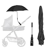 Universal Sonnenschirm für Kinderwagen UV Schutz, UPF50+, Sonnenschutz Regenschirm für Kinderwagen und Buggy, 71 cm Durchmesser, Universalhalterung für Rund- und Ovalrohre