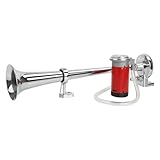 Rupse Hupe Luft Horn Kit, Lufthorn Drucklufthorn auto Horn mit Kompressor 12V für PKW LKW Booten Motorrädern (Silber)