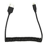 goodstumbler 8K 60Hz Einziehbares Micro HDMI zu HDMI Kabel, Frühling Gewickelt Ein Stecker zu D Stecker Adapterkabel, 48Gbps Hochgeschwindigkeitsübertragung, OD4.0Mm