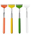 QLEUIFT 4 pcs Rückenkratzer, Edelstahl Teleskop Rückenkratzer, Tragbarer Rückenschaber, Teleskop metallrückenkratzer, mit Weichem Gummigriff für Rücken- und Kopf-Juckreiz-Massage