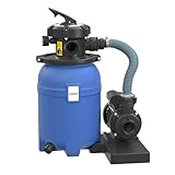 Wiltec Sandfilteranlage 250 W mit 14l Filtertank und selbstansaugender Pumpe 10000 l/h, Sandfilterpumpe, Pool-Pumpe