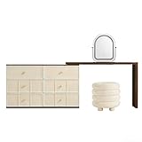 Französische Retro-Schminkkommode mit 6 Schubladen und High-End-Finish für Schlafzimmer Schminktisch