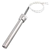 DERNORD 220V 500W Heizpatrone mit 3/4 Zoll Flansch Mehrzweck DIY Heizstab Edelstahl Heizelement Länge