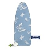 Frilodge Bügelbrettbezug mit Dicker Polsterung 120x40, 125x45, Rundum-Elastikband, Klettverschlüsse, passend für Bügeltische, ideal für Dampfbügelstationen Ironing Board Cover (Blue (Butterfly)