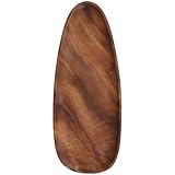 Helilyco Handgefertigtes Serviertablett aus Walnussholz, unregelmäßige Bio-Form, Obst- und Snackplatte, 30 x 12 x 2 cm, flacher Rand, Tee und Dessert
