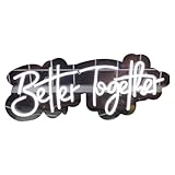 Ctwezoikmt Together Neon LED-Schild, Hochzeitsdekoration, Party, Neonschild, LED-Leuchten, Schlafzimmer, Raumdekoration, Wand, Verheiratet, Neonlichter, Einfach zu Verwenden