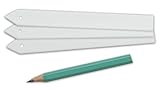 Windhager Stecketiketten 50-Stück mit 1 Stift, Pflanzenstecker Plastik, Pflanzschilder Schilder für Garten, 1,3 x 12,5 cm, weiß, 06219