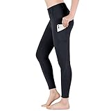 beroy Schwarz Reithose Damen Reitleggings mit Gürtelschlaufe,Mädchen Reitsport-Hosen mit Silikon Vollbesatz und Handytasche Black M