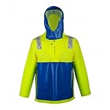 PROS EXTREME Starke und professionelle Jacke, Segeljacke, Anglerjacke, Perfekt für Meer Angeln Fisher (fluoreszierend Gelb/fluoreszierend Blau, 58 (XXL))