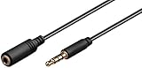 WireThinX Klinkenverlängerung 3,5mm, Stecker an Buchse (4polig), schwarz, 2,0 m