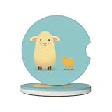 Keramik-Auto-Untersetzer (2er-Pack) VVXBHGR zwei Tiere. Drucke absorbieren Feuchtigkeit, sind rutschfest und leicht zu reinigen für Autos, LKWs und Transporter.