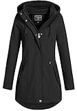 Eight 2 Nine Damen Softshelljacke LETN-041 Kurzmantel mit Kapuze black (003) L