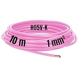 Kalitec 10 Meter H05V-K 1 mm² rosa Verdrahtungsleitung I Aderleitung flexibel I PVC Einzelader I Litze 1mm2 I Verdrahtung feindrätig I Einzelleitung I Kabel eindrähtig I Schaltdraht