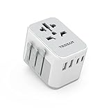 TESSAN Reiseadapter Weltweit, Reisestecker Adapter Weltweit mit 2 USB und 2 USB C, Universal Travel Adapter für Deutschland USA England Australien Japan, Internationaler Stecker Adapter