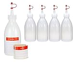 Octopus 5X 250 ml LDPE Plastikflasche Quetschflasche Laborflasche Garnierflasche Kunststoffflasche Spritzflasche mit Dosierspitze BZW. Tropfverschluss für Küche, Labor oder Hobby