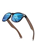 GREENTREEN Polarisierte Holz Sonnenbrillen für Herren: Verspiegelt Sonnenbrille UV400-Schutz und Reduzierte Blendung - Freizeit Brillen für Outdoor Aktivitäten -Fahren Wandern Angeln Strandaktivitäten