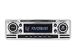 Caliber Retro Autoradio - Auto Radio Bluetooth USB - DAB+ / FM - 1 DIN Radio Auto - Retro Design - Mit Freisprechfunktion und LCD-Anzeige - Chrom