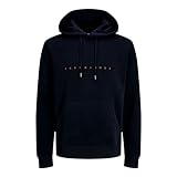 JACK & JONES Herren Hoodie Kapuzensweatshirt Logo Kapuzenpullover, Farbe:Blau, Artikel:-Dark Navy, Größe:M