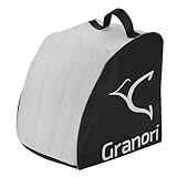 Granori Skischuhtasche Skistiefeltasche mit Rucksackfunktion sowie Platz für Helm und Zubehör | Skischuhrucksack Bootbag Helmtasche Ski-, Snowboard- und Schlittschuhe (Grau-Schwarz)