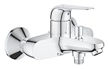 GROHE Swift, Badewannenarmatur mit Werkzeug (Duscharmatur für Badewanne, Auto-Umstellung Wanne/Brause, integriertes Rücklaufventil, Metallhebel, S-Anschlüsse, Mischbatterie), chrom, 24335001