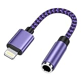 Lightning auf 3,5mm Kopfhöreranschluss Adapter, [MFi Zertifiziert] Klinke Adapter iPhone Kopfhörer Adapter Dongle Aux Audio Kabel kompatibel mit iPhone 14 Pro Max/14 Plus/14/13/12/11/SE/X/XS/XR/8