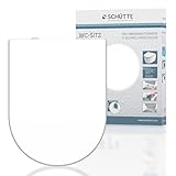 SCHÜTTE WC Sitz Duroplast D Form, Toilettensitz mit Absenkautomatik und Schnellverschluss für die einfache Reinigung, maximale Belastung der Klobrille 175 kg, Weiß 82910