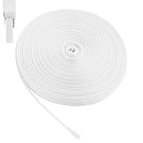 Oungy 60m Rolladengurt 14mm, Reißfest Gurtband Weiß, Strapazier Rolladengurt Reparaturset, Stabiles Jalousie Band, Rollladengurt, Rolloband für Rolladen und Jalousie (Weiß, 60m Lang - 14mm Breit)