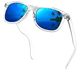 KANASTAL Sonnenbrille Herren Blaue Gläser Verspiegelt - Sonnenbrille Herren Polarisiert mit transparentem Rahmen sunglasses men für Trendige Stile