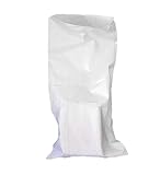 (10 Stück) weiß PP Gewebte Säcke 80x125cm PP Beutel Schutt Baukasten Sack Müllentsorgungssäcke (10)