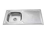 Edelstahlspüle Einbauspüle 1 Becken 86 x 43,5cm Aufbauspüle Spülbecken Spüle Küchenspüle rechteckig