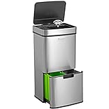 Homra® Nexo Mülleimer mit Sensor 3+1 Fächern | Edelstahl Smart Bin | Küchen Abfalleimer Bewegungssensor | Mülltrennung Elektrisch | Smart Bin | Mülltrennsystem für Mülltrennung in der Küche
