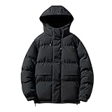 Generisch Pufferjacke Herren Winterjacke Einfarbig Kapuzenjacke Mit Kapuzen ÜBergangsjacke Verdickte Freizeitjacke Outdoor Alltag Winterparka Weich Bequeme Hybridjacke Warm Winter Daunenjacke