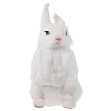 BESTYASH 1Stück Simulation Kaninchen Figur Weißer Hase Ornament für Stilvolle Desktop Dekoration für Zuhause und Büro Design für Innen und Außenbereiche