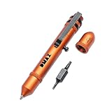 DMAX® Bit Pen - taktischer Stift mit Kugelschreiber M-22 Mine & Bit-Halter magnetisch - Tactical Defence Pen mit Alu Gehäuse - Schrauben-Dreher mit Clip & Hex Bit Torx T6 & T8 - Kubotan Stift orange