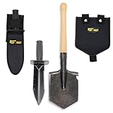 Xforst Set : Grabungsmesser X-GM300 und Feldspaten FS1 – Vielseitige Werkzeuge für Metalldetektion, Gartenarbeit, Camping und Survival