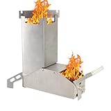 Raketenherd zum Kochen, tragbarer aus Holz, Tragbarer Kochkampfflugentierofen, Holzkohleöfen, abnehmbar, mit Tragetasche für Rucksackzelte, Outdoor -Zelte
