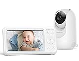 momcozy Babyphone mit Kamera 5 Zoll 1080P HD Video Babyphon Ohne WLAN 5000mah akku Babyphon Infrarot Nachtsicht Weitwinkelobjektiv 2 Wege Audio Vox Modus 960ft Reichweite - Ideal für Eltern