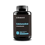 Calciumcitrat mit Vitamin D3 und K2 - Für normale Zähne, Knochen und Muskeln - Verbesserte Formel mit D3 und K2 - Hoch absorbierbar - 120 vegetarische Kapseln