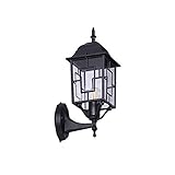 Vintage Außenleuchten, Außenwandleuchte, Lampen Rustikale wasserdichte und regenfeste Außenlampe aus klarem Glas schwarze Vintage Lampe Retro Gartendekoration for ester