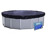 QUICK STAR Poolabdeckung Rund für 320-366 cm Pools | Planenmaß Ø 420 cm | Schwarz | Sommer & Winter Poolplane | Solar Abdeckplane 200g/m² PE Zweifach Beschichtete Abdeckung | Solarplane UV-Resistent