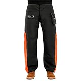 WISEPRO Universal Kettensägen-Sicherheitsleggings,Schnittschutz Chaps, Verstellbare Chainsaw Chaps Kettensägen-Schürze Schnittschutzhose für Männer/Frauen(Orange-Schwarz)